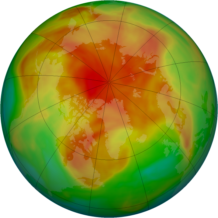 Arctic ozone map for 09 April 2005